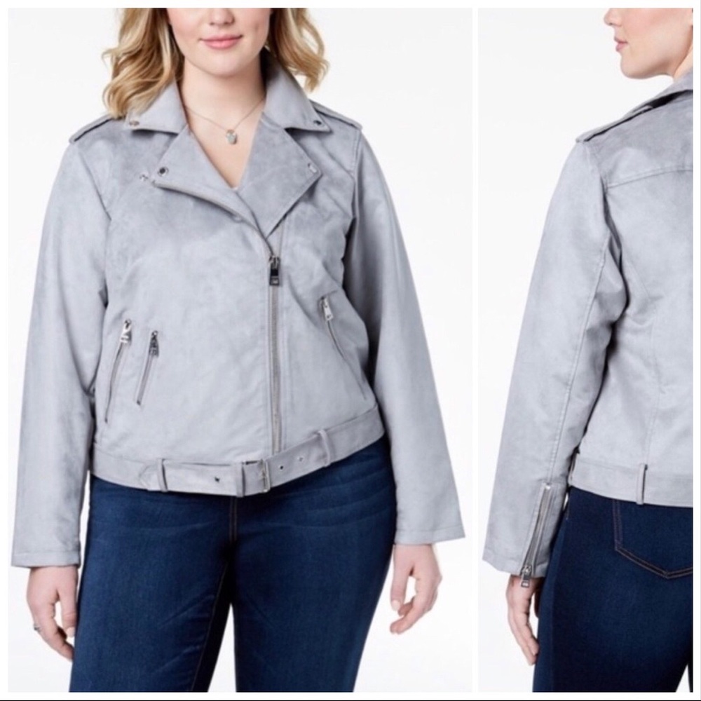 Plus-Size Levi’s Faux Suede Belted Moto Jacket NWT